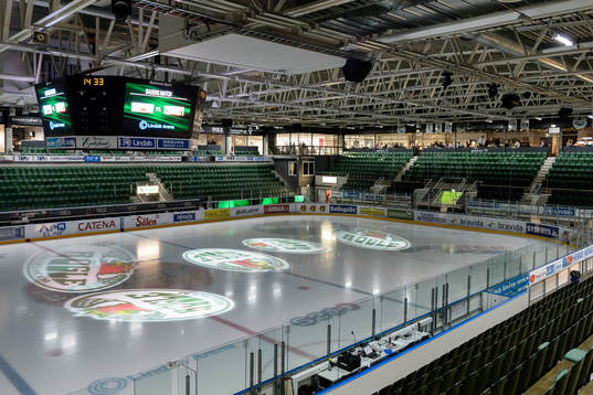 Vy över rinken i Lindab Arena