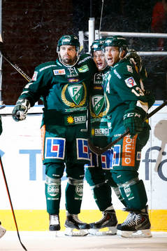 Färjestads spelare jublar