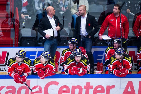 Örebros tränare Kent Johansson och Johan Tornberg,