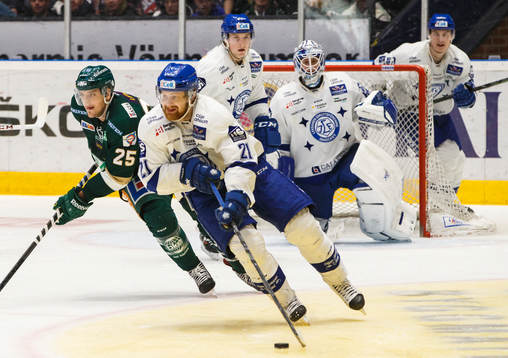 Färjestads Anton Hedman och Leksands Mattias Ritola