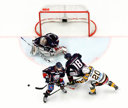 Linköping målvakt Marcus Högberg, Gustav Forsling, Jonas
