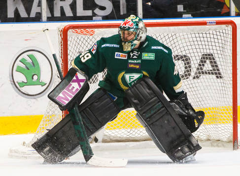 Färjestads målvakt Justin Pogge