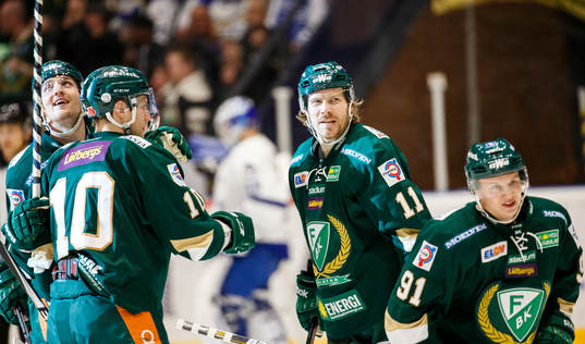 Färjestads Anton Hedman, Shawn Lalonde , Anssi Salmela och