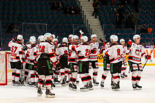 Malmö Redhawks spelare jublar