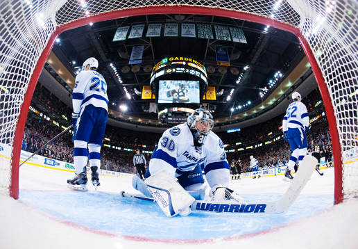 Tampa Bays målvakt Ben Bishop deppar