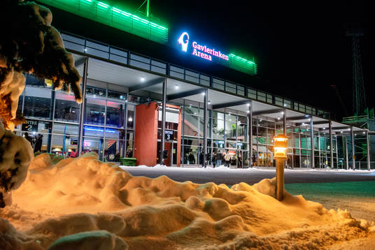 Exteriör på Gavlerinken Arena före ishockeymatchen i SHL