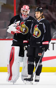 Ottawa Senators målvakt Robin Lehner och Erik Karlsson
