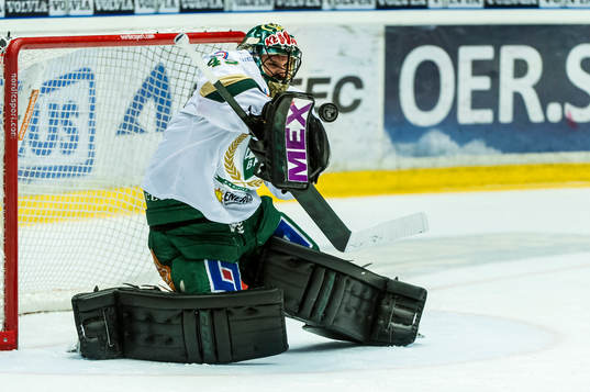 Färjestads målvakt Justin Pogge