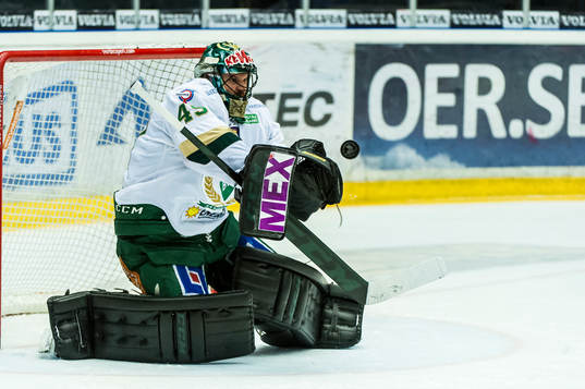 Färjestads målvakt Justin Pogge
