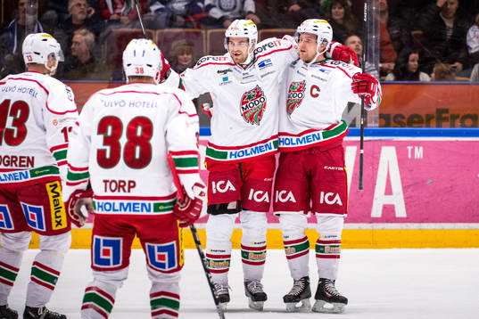 Modos Radek Smolenak och Jonas Ahnelöv jublar