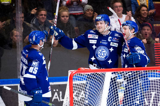 Leksands Toni Kähkönen , Johan Ryno  och Jens