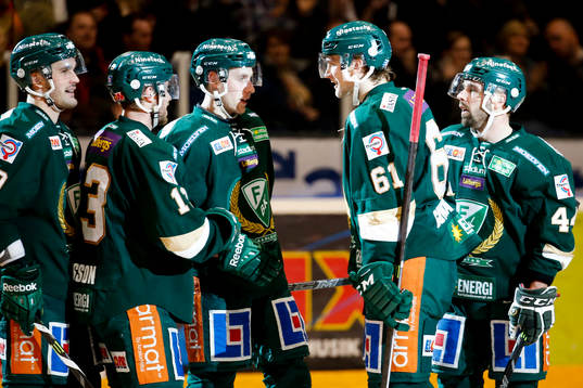 Färjestads spelare jublar