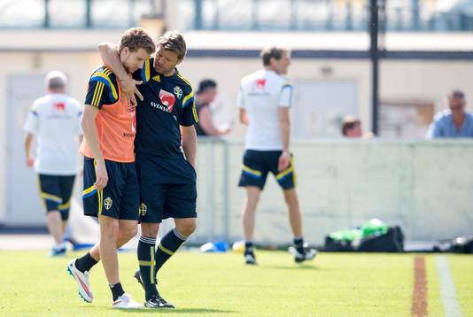 Sveriges Marcus Rohdén instrueras av players manager
