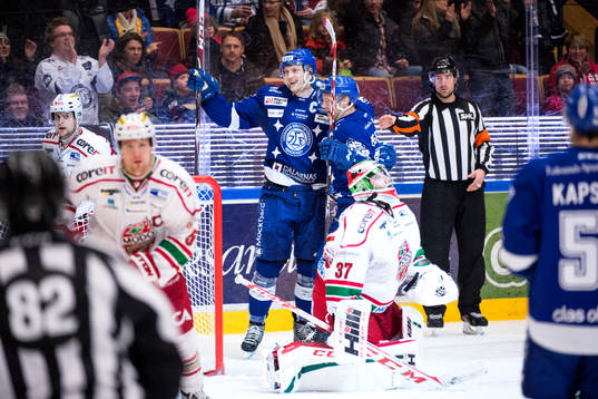 Leksands Johan Ryno och Jens Bergenström jublar