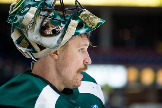Färjestads målvakt Justin Pogge