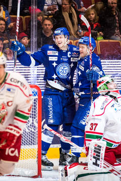 i150117 Leksands Johan Ryno och Jens Bergenström jublar