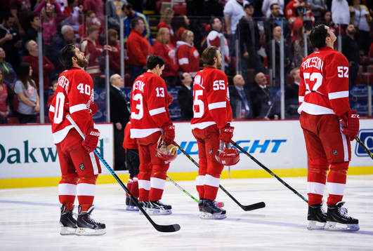 Detroits Henrik Zetterberg, Pavel Datsyuk, Niklas Kronwall
