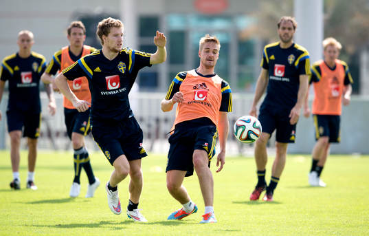 Sveriges Simon Gustafson och Johan Mårtensson