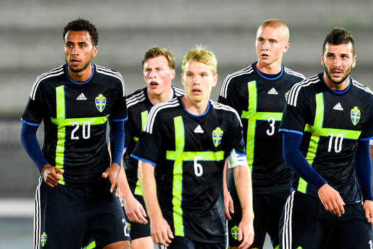Sveriges Isaac Kiese Thelin, Oscar Lewicki och Mikael Ishak
