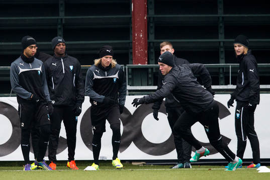 Malmö FFs Amin Nazari, Benjamin Fadi, Simon Kroon, Filip