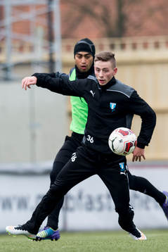 Malmö FFs Amin Nazari och Petar Petrovic
