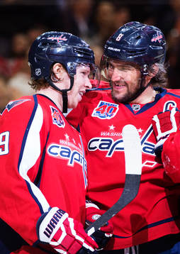 Washingtons Nicklas Bäckström och Alexander Ovechkin