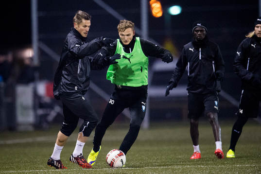 Malmö FFs Markus Rosenberg och Piotr Johansson