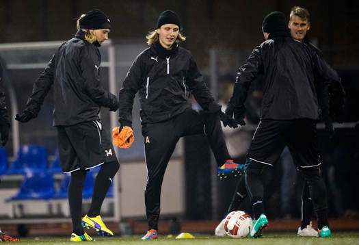 Malmö FFs Simon Kroon och Pawel Cibicki