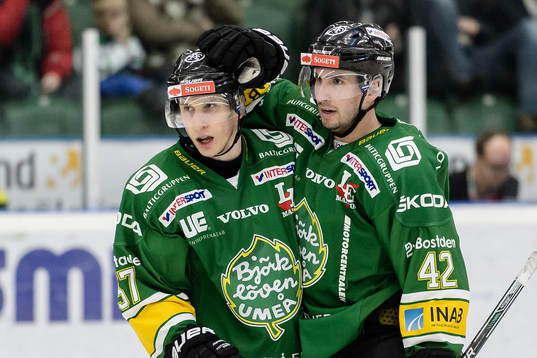 Björklövens Stefan Andersson och Mark Hurtubise jublar