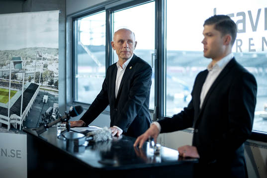Dennis Andersson klubbchef för Häcken och Anders Bordholm