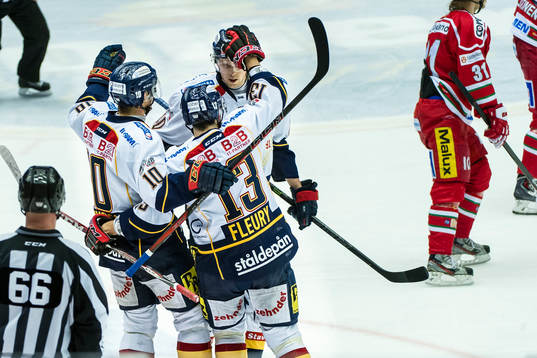 Djurgården Damien Fleury gör 1-1 målet till Djurgården