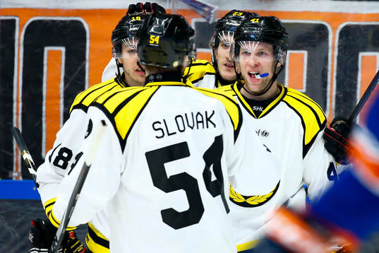 Brynäs spelare jublar