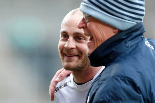 Norrköpings nyförvärv Daniel Sjölund med tränare Jan