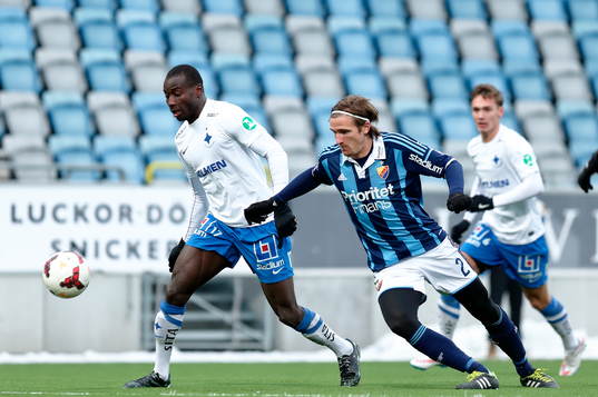 Norrköpings Alhaji Kamara och Djurgårdens Jesper Arvidsson