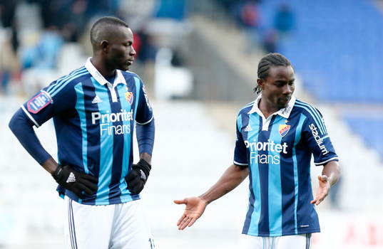 Djurgårdens nyförvärv Omar Colley och nyförvärvet Sam