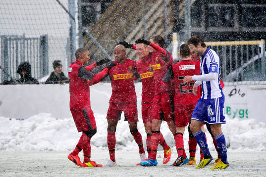 Nordsjälland spelare jublar