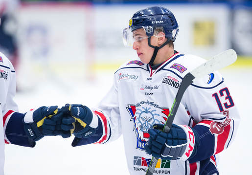 Linköpings Jakub Vrana gör 0-1 och jublar