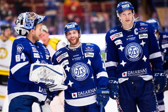 Leksands målvakt Joakim Lundström , Mattias Guter och