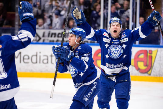 Leksands David Åslin och Jens Bergenström  jublar