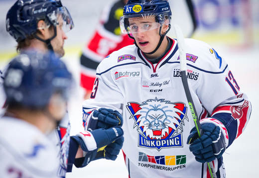 Linköpings Jakub Vrana gör 0-1 och jublar