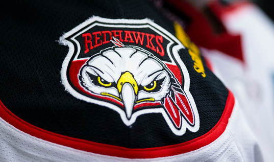 Malmö Redhawks klubbmärke på matchtröjan