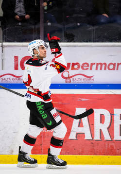 Malmö Redhawks Nils Andersson firar 2-3 målet
