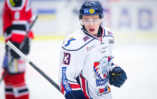 Linköpings Jakub Vrana gör 0-1 och jublar