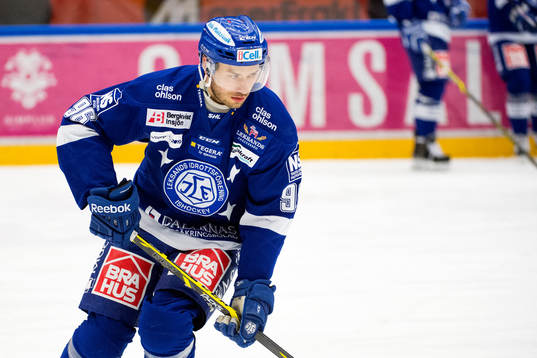Leksands Fabian Brunnström före ishockeymatchen i SHL
