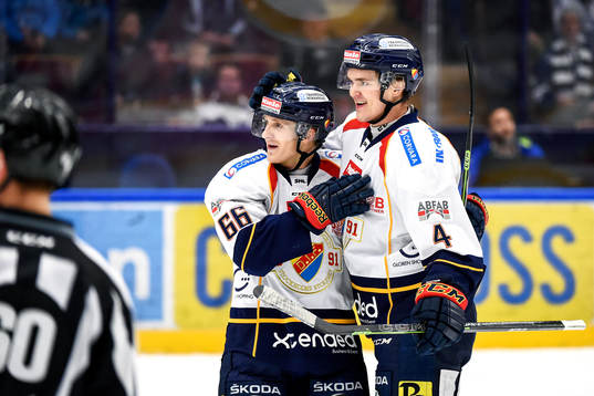 Djurgården Marcus Sörensen och Marcus Högström jublar