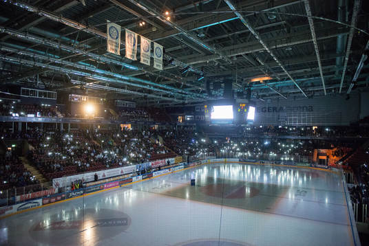 Tegera Arena före ishockeymatchen i SHL mellan Leksand och