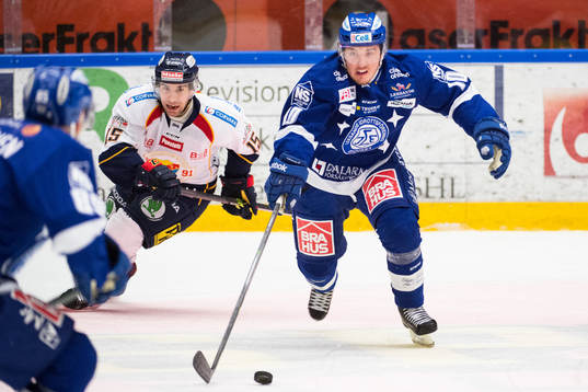 Djurgårdens Steve Saviano och Leksands Brian Connelly