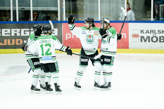 Rögles Jordan Smotherman gör 1-1 till Rögle
