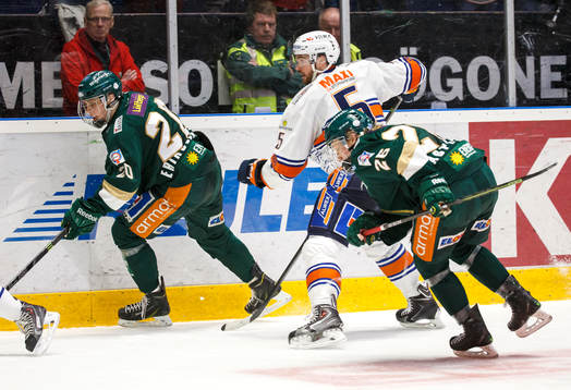 Färjestads Joel Eriksson Ek och Rasmus Asplund mot