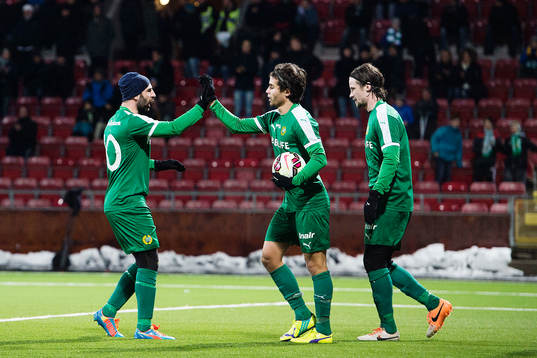 Hammarbys Kennedy Bakircioglu (tv) och Lars Fuhre (th)